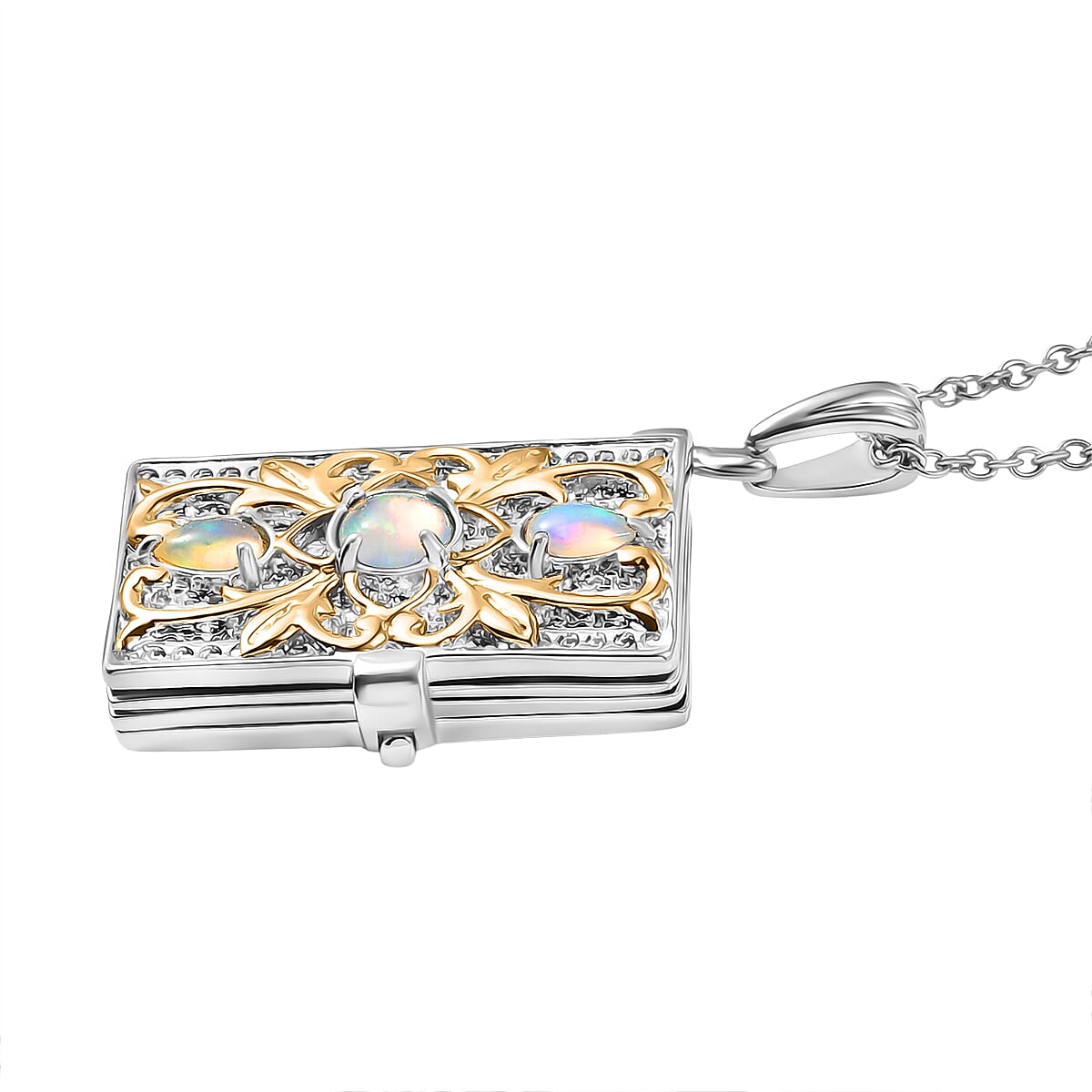EverTrue Ethiopian Opal Bible Pendant with Chain (Size 20) V32700779 4