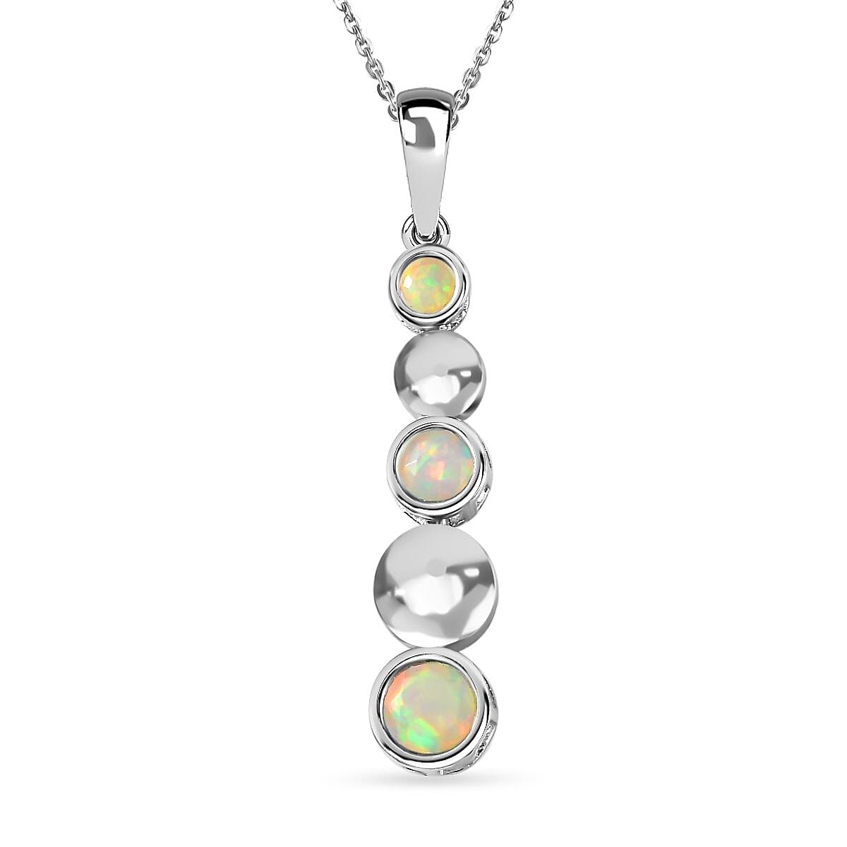 Ethiopian Welo Opal Pendant with Chain (Size 20) in Platinum Overlay Sterling Silver 4270117 0