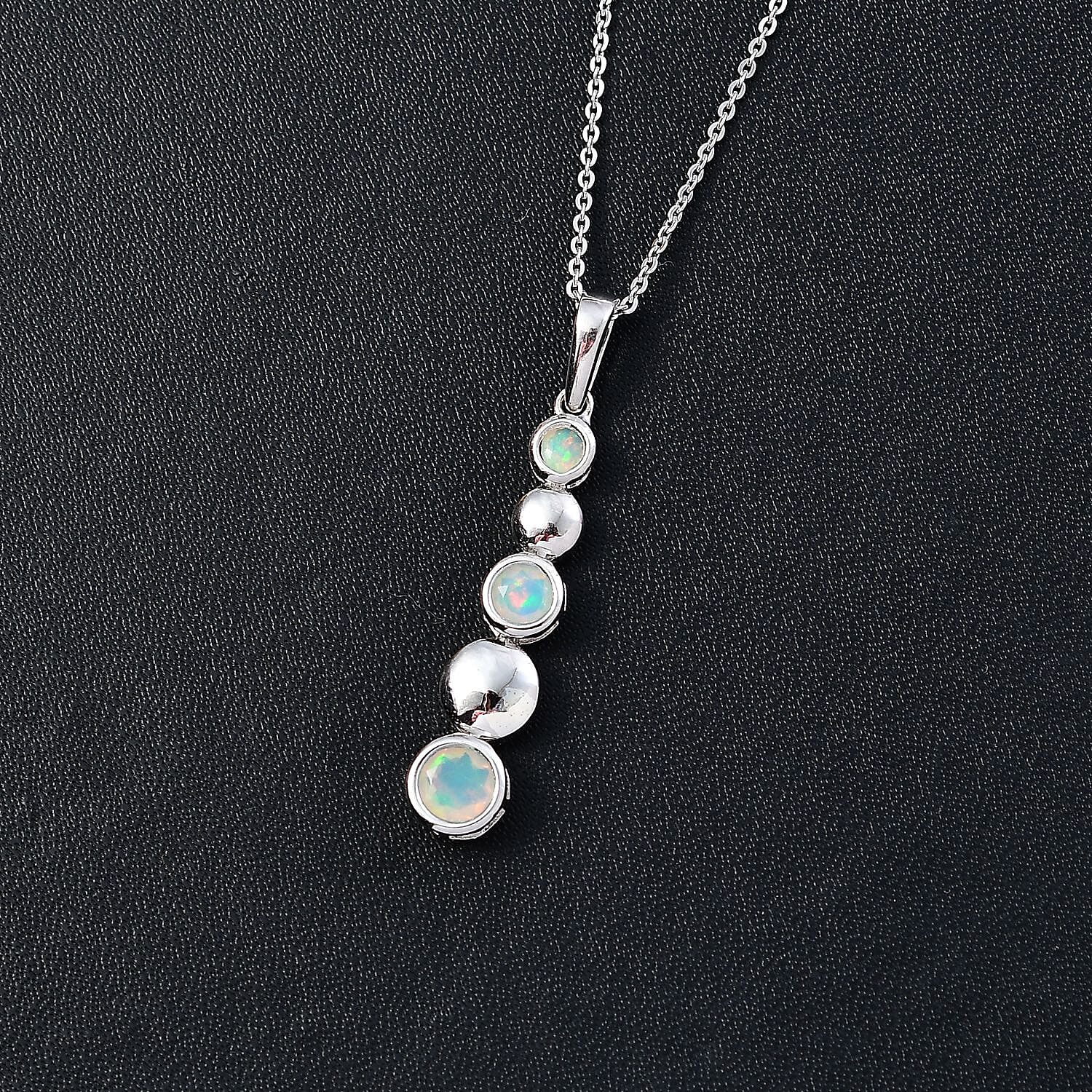 Ethiopian Welo Opal Pendant with Chain (Size 20) in Platinum Overlay Sterling Silver 4270117 3