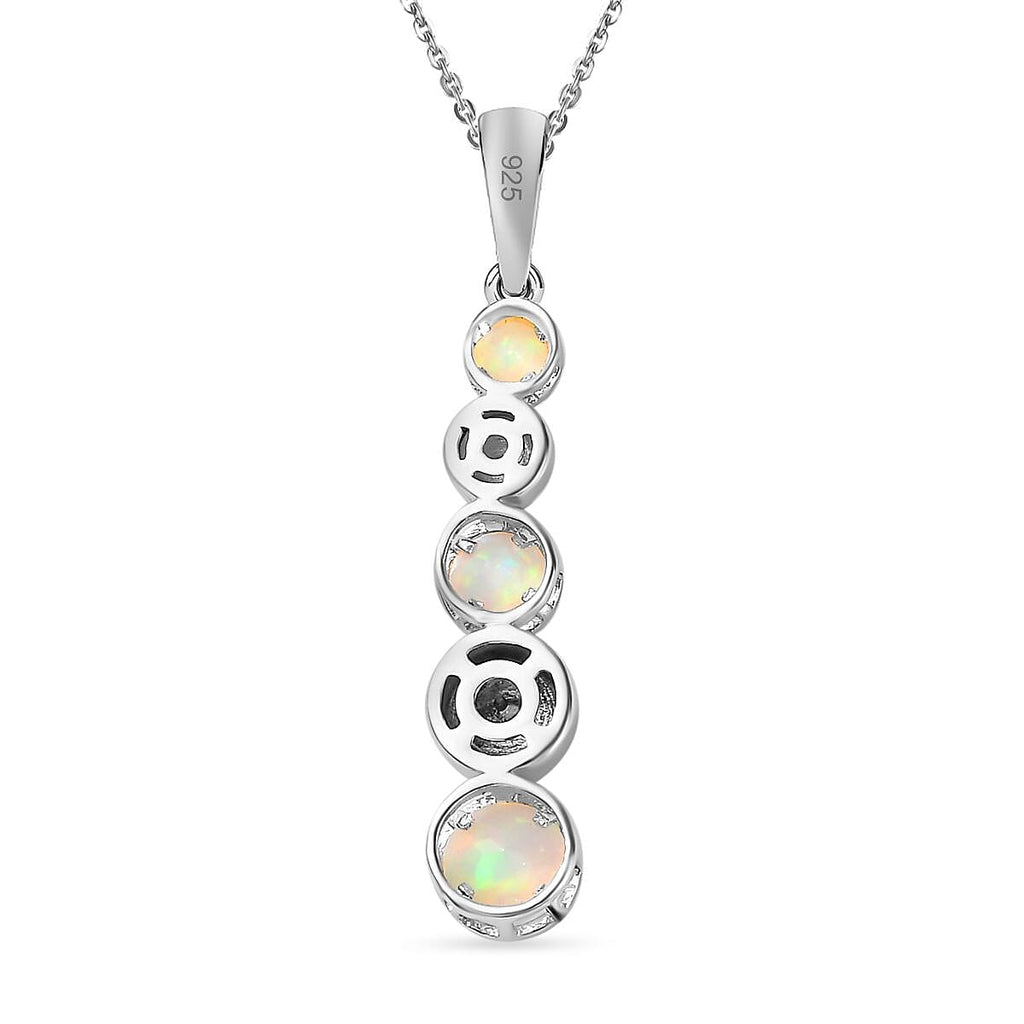 Ethiopian Welo Opal Pendant with Chain (Size 20) in Platinum Overlay Sterling Silver