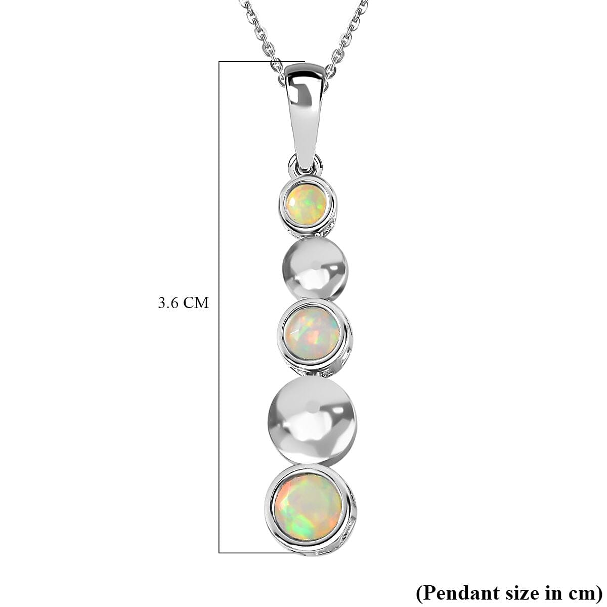 Ethiopian Welo Opal Pendant with Chain (Size 20) in Platinum Overlay Sterling Silver 4270117 6