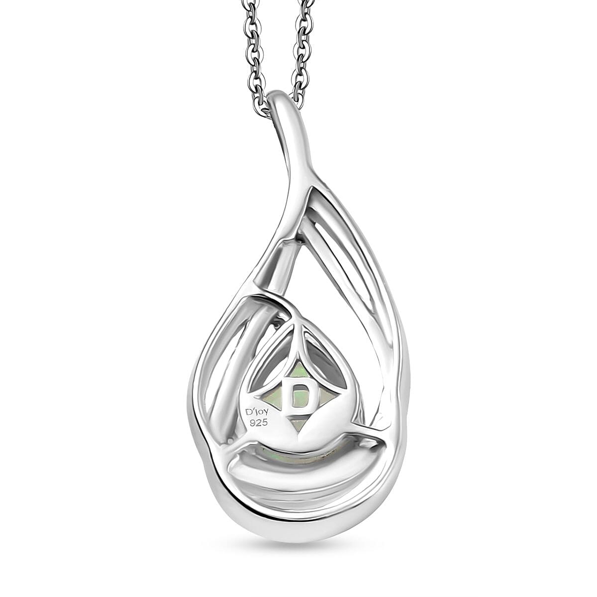 Ethiopian Opal Grace in Motion Pendant with Chain (Size 20) in Platinum with Two Tone Flash Overlay Sterling Silver 1.10 Ct. 4403621 5