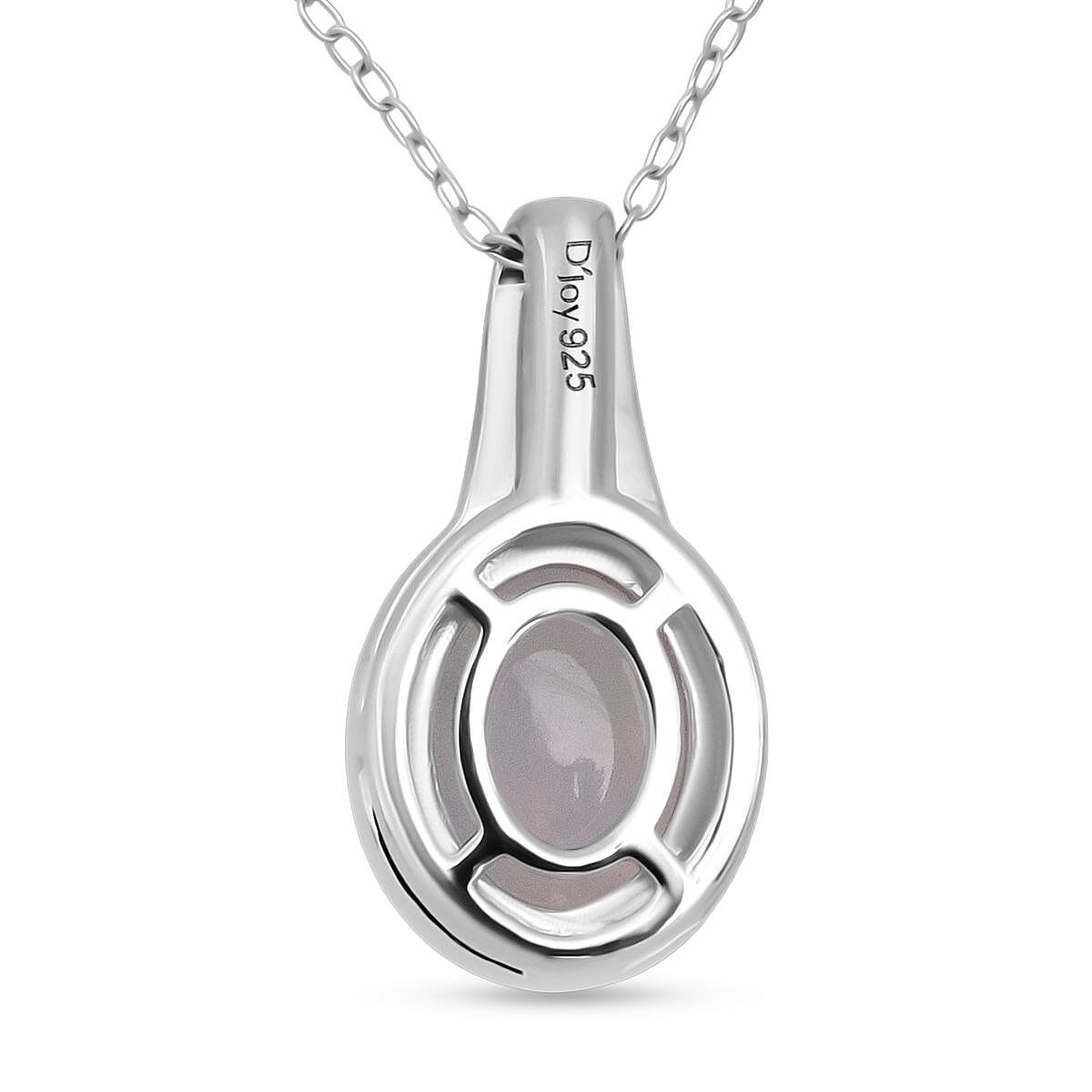 1.65 Ct. Ethiopian Opal Solitaire Pendant with Chain (Size 20) in Rhodium Overlay Sterling Silver 4436806 4
