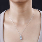 Ethiopian Opal Pendant with Chain (Size 20) in Rhodium Overlay Sterling Silver