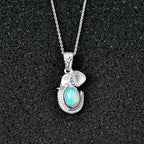 Ethiopian Opal Pendant with Chain (Size 20) in Rhodium Overlay Sterling Silver