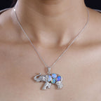 Ethiopian Opal Pendant with Chain (Size 20) in rhodium Sterling Silver  Wt. 9.4 Gms  1.420  Ct.