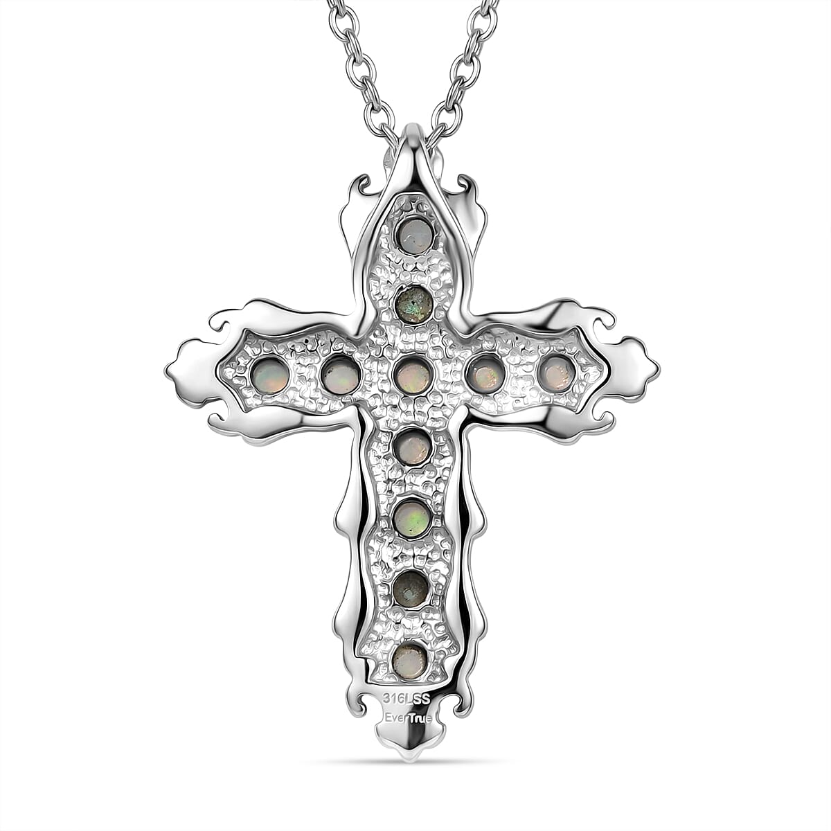 Ethiopian Opal Cross Pendant with Chain (Size 20) 4462481 5