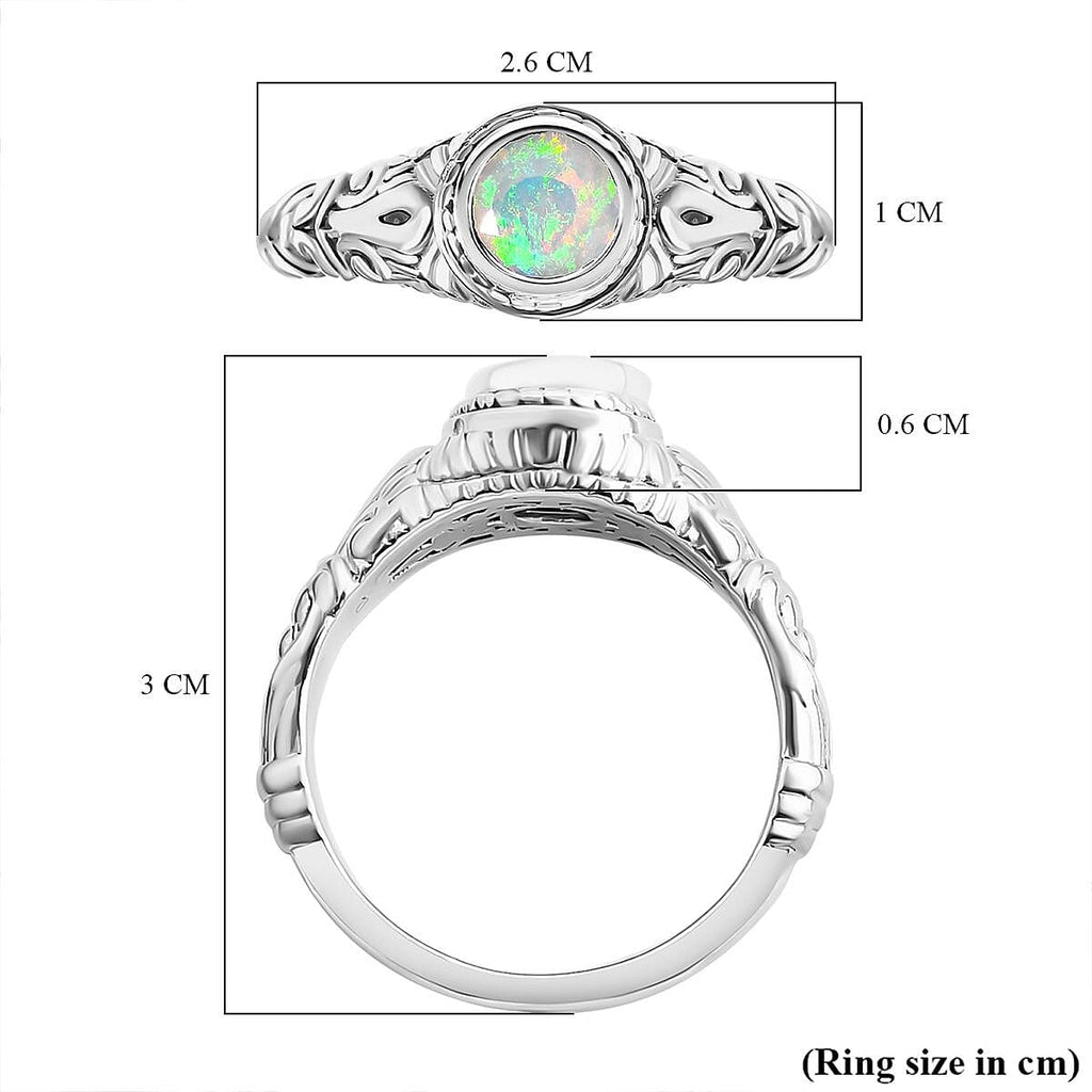 Royal Bali Collection Ethiopian Opal Solitaire Ring in Sterling Silver 0.79 Ct.