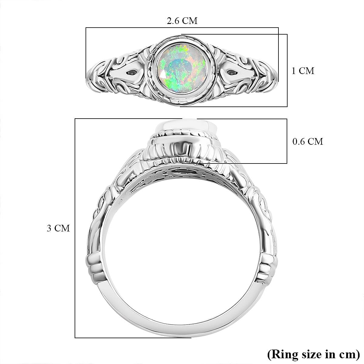 Royal Bali Collection - Ethiopian Opal Solitaire Ring in Sterling Silver 7924364 5