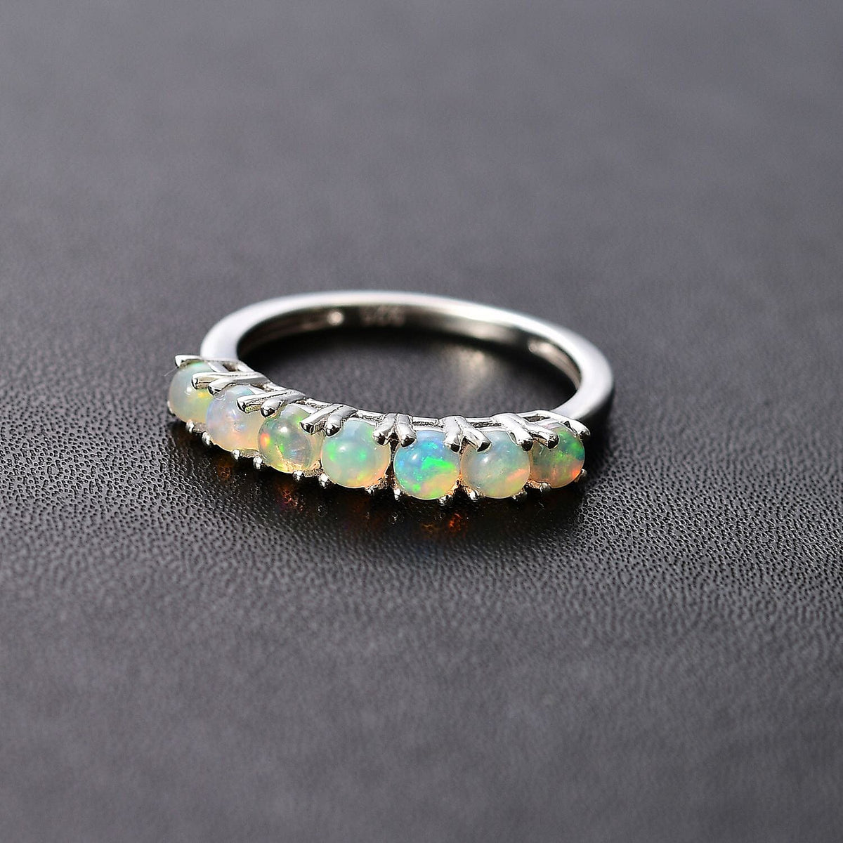 Ethiopian Welo Opal 7 Stone Ring in Platinum Overlay Sterling Silver 7795868 3