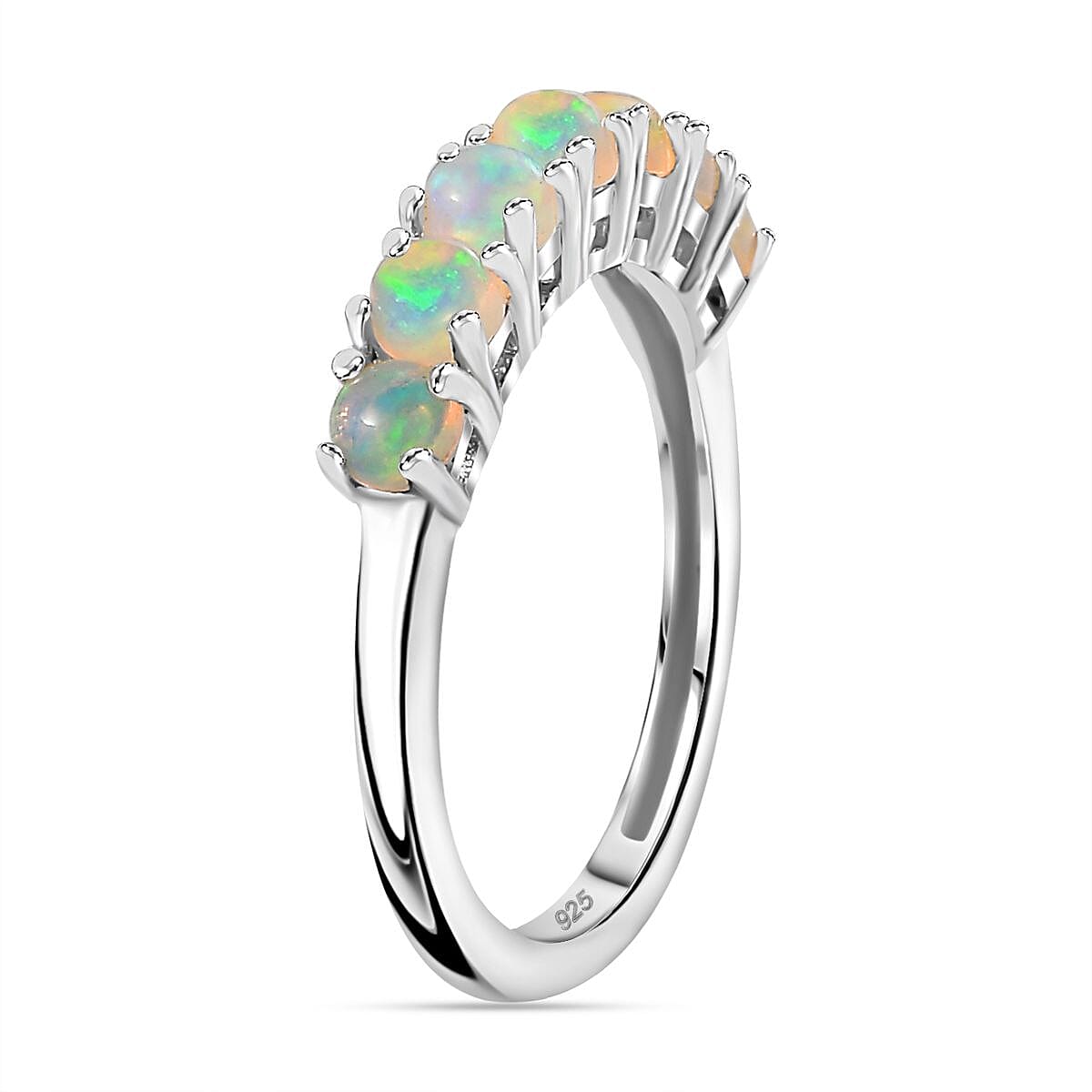 Ethiopian Welo Opal 7 Stone Ring in Platinum Overlay Sterling Silver 7795868 5