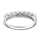 Ethiopian Welo Opal 7 Stone Ring in Platinum Overlay Sterling Silver