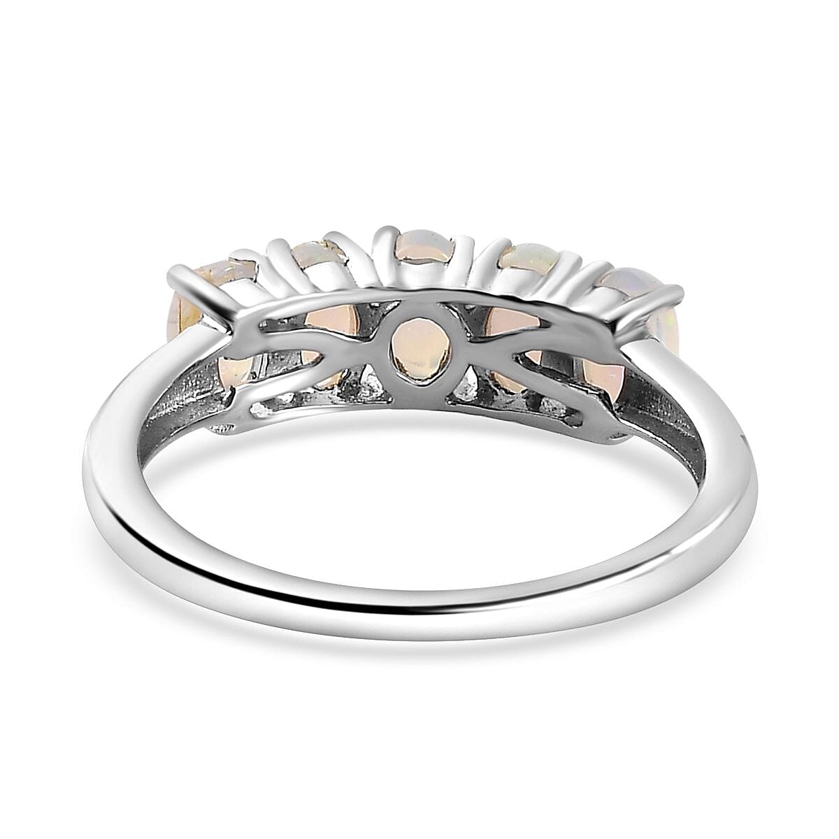 Ethiopian Welo Opal 5 Stone Ring in Platinum Overlay Sterling Silver 7768679 5