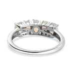 Ethiopian Welo Opal  5 Stone Ring in Platinum Overlay Sterling Silver