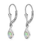 Royal Bali Collection - D'joy Ethiopian Welo Opal Solitaire Earring with Lever Back in Platinum Overlay Sterling Silver 0.76 Ct.