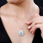 Ethiopian Opal Solitaire Pendant in Rhodium Overlay Sterling Silver 1.15 Ct.