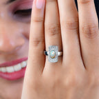 Ethiopian Welo Opal Solitaire Ring in Stainless Steel