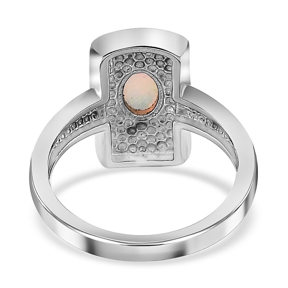 Ethiopian Welo Opal Solitaire Ring in Stainless Steel 7545140 4