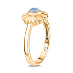Ethiopian Opal Flower Solitaire Ring Sterling Silver