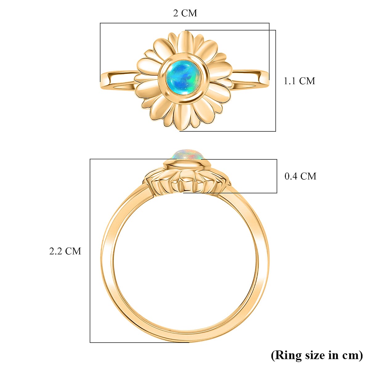 Ethiopian Opal Flower Solitaire Ring Sterling Silver 8185101 5