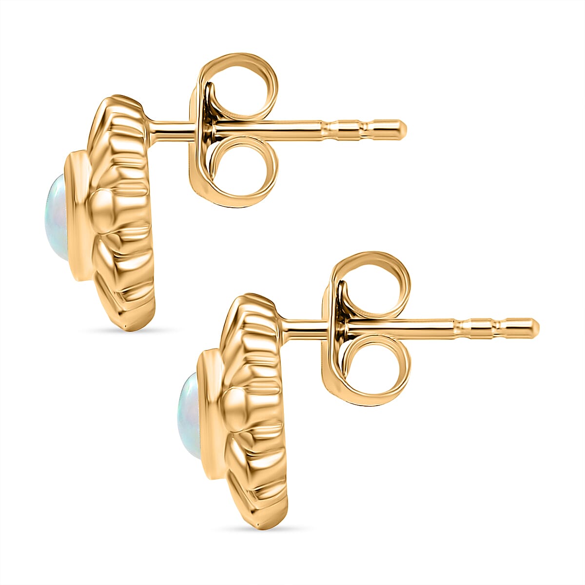 Ethiopian Opal Solitaire Stud Push Post Earring Sterling Silver 8185111 4