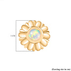 Ethiopian Opal Solitaire Stud Push Post Earring Sterling Silver