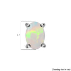 Ethiopian Opal Solitaire Stud Push Post Earring Sterling Silver