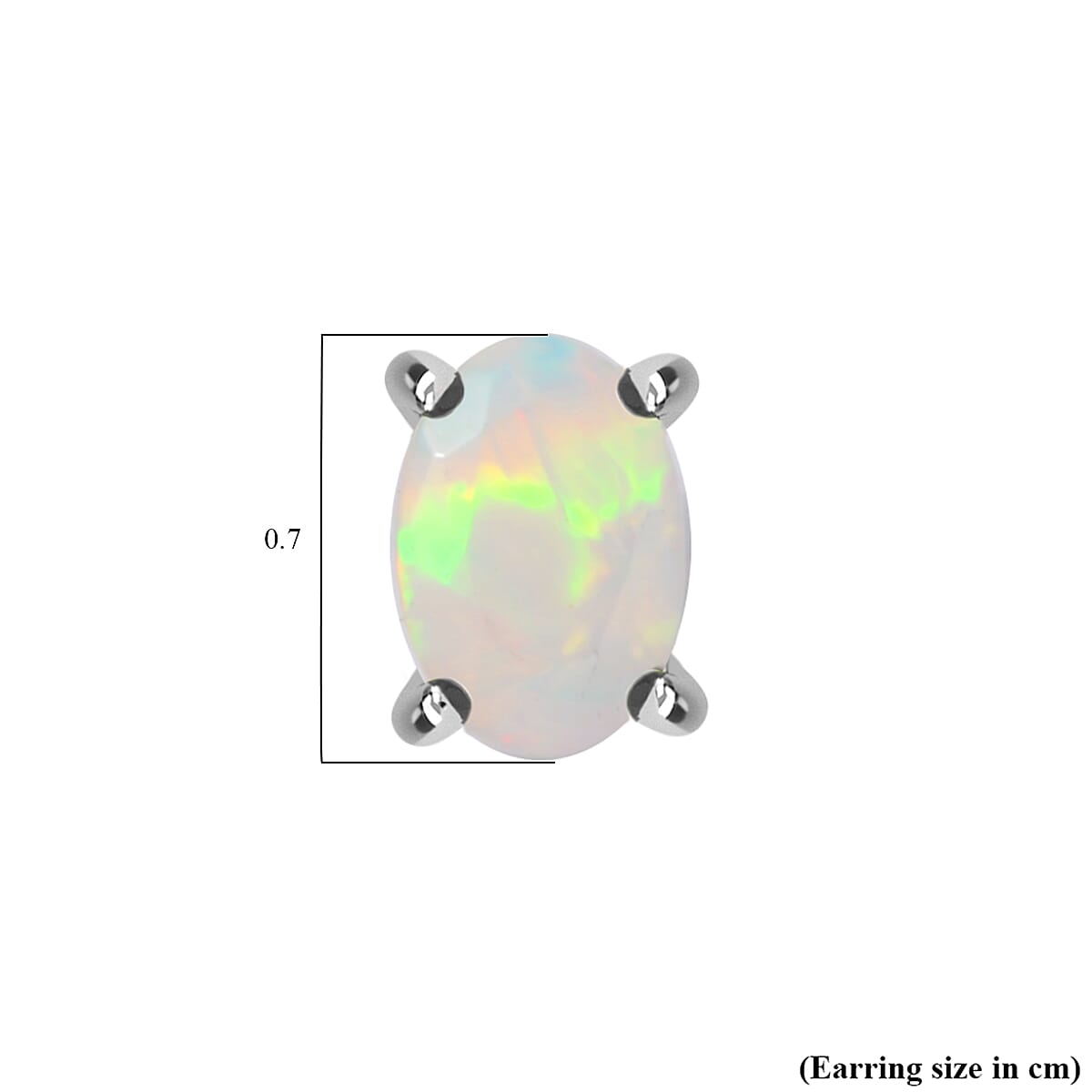 Ethiopian Opal Solitaire Stud Push Post Earring Sterling Silver 8165157 6