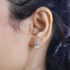 Ethiopian Welo Opal Earrings in Platinum Overlay Sterling Silver
