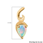 Ethiopian Welo Opal Solitaire Stud Earrings in 18K Yellow Gold Vermeil Plated Sterling Silver