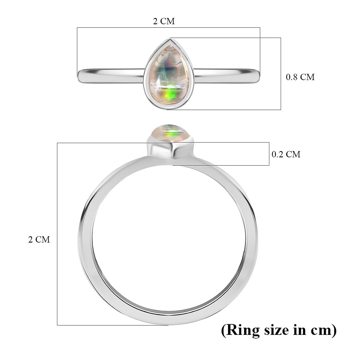 Ethiopian Opal Stackable Solitaire Ring in Sterling Silver 7847698 6