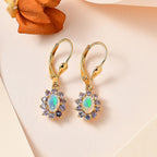 Ethiopian Opal ,  Tanzanite  Solitaire Lever Back Earring in Vermeil YG Sterling Silver 1.50 ct  1.338  Ct.