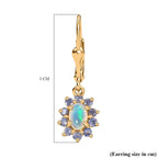Ethiopian Opal ,  Tanzanite  Solitaire Lever Back Earring in Vermeil YG Sterling Silver 1.50 ct  1.338  Ct.