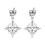 Ethiopian Welo Opal & Natural Zircon Dangle Earrings in Platinum Overlay Sterling Silver