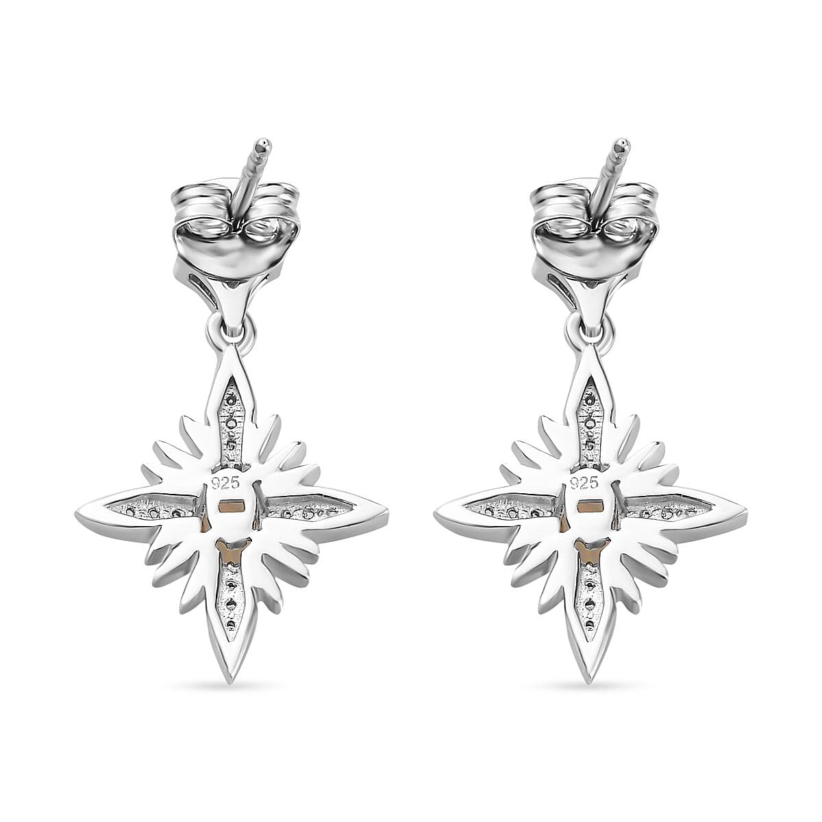 Ethiopian Welo Opal &amp; Natural Zircon Dangle Earrings in Platinum Overlay Sterling Silver 7721154 5