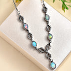 Ethiopian Opal, White Zircon Necklace with Magnetic Clasp (Size - 20) 1.84 Ct.