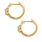 Ethiopian Faceted Opal & White Zircon Full Hoop Earring in 18K Vermeil Yellow Gold Plated Sterling Silver