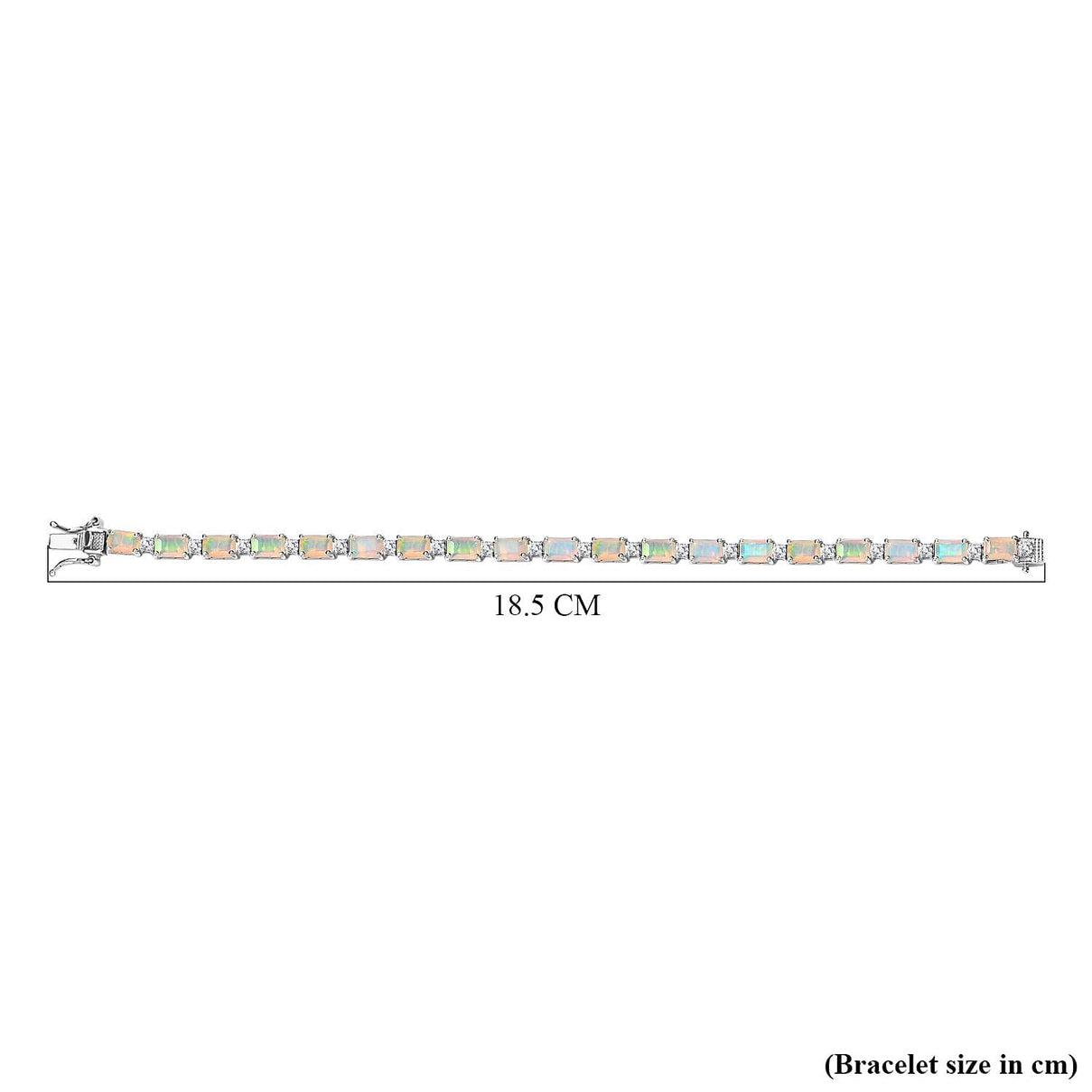 Premium Ethiopian Welo Opal and Natural Zircon Tennis Bracelet (Size - 7) in Platinum Overlay Sterling Silver 7771097 5