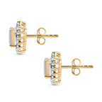 Ethiopian Opal & White Zircon Forest Dew Earring Sterling Silver 1.11 Ct.
