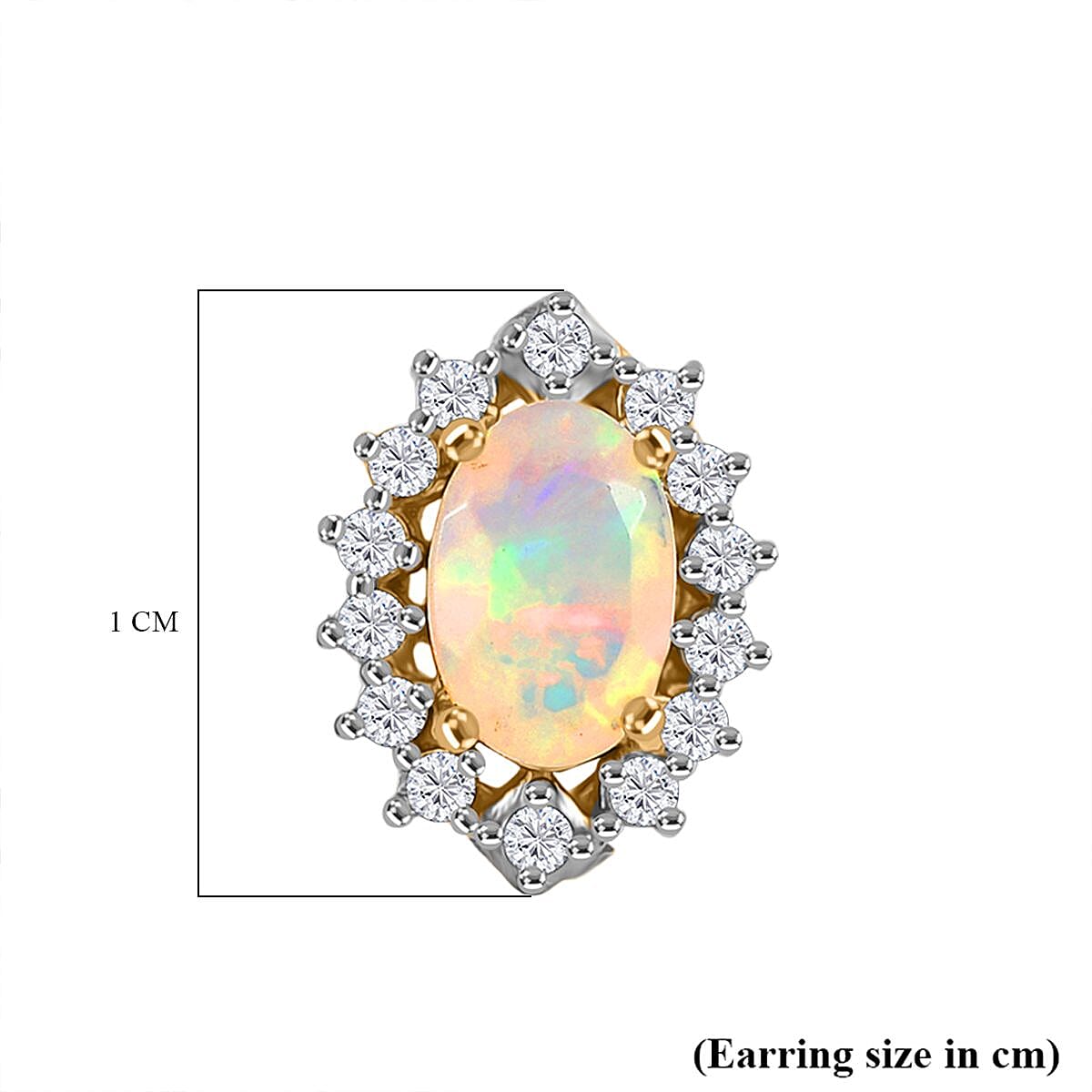 Ethiopian Opal &amp; White Zircon Forest Dew Earring Sterling Silver 1.11 Ct. 8224365 6