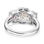 Ethiopian Welo Opal & Natural Zircon Ring in Platinum Overlay Sterling Silver 2.00 Ct.