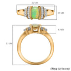 Ethiopian Welo Opal & Natural Zircon Ring in 18K Yellow Gold Vermeil Plated Sterling Silver