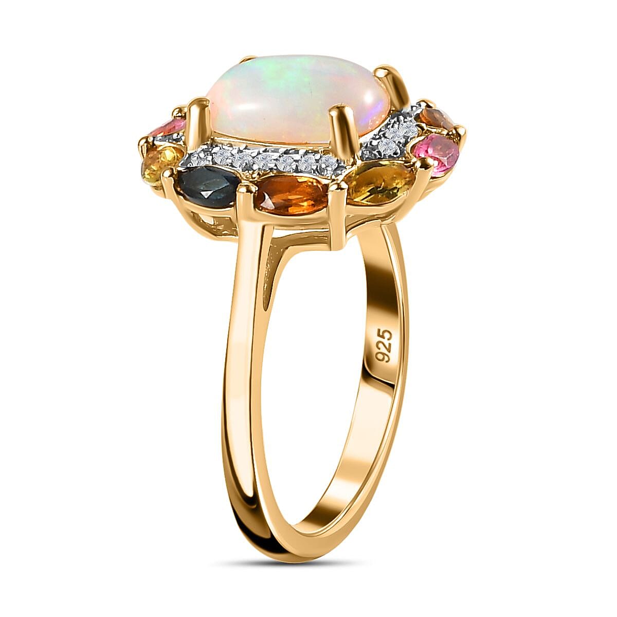 Ethiopian Welo Opal and Multi-Tourmaline Ring in 18K Vermeil Yellow Gold Plated Sterling Silver 2.30 Ct. 7729305 4