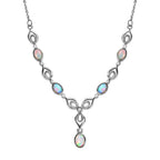 Ethiopian Opal, White Zircon Necklace with Magnetic Clasp (Size - 20) 1.84 Ct.