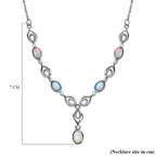 Ethiopian Opal, White Zircon Necklace with Magnetic Clasp (Size - 20) 1.84 Ct.