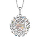 Ethiopian Welo Opal & Multigemstone Pendant with Chain (Size 20) in Platinum Overlay Sterling Silver 3.66 Ct.