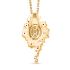 Djoy Ethiopian Opal & White Zircon Garden of Starlight Pendant with Chain (Size 20) in 18K Yellow Gold Plating Sterling Silver, Silver Wt. 6.62 Gms.