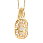 Ethiopian Welo Opal, Natural Zircon Pendant with Chain (Size 20) in 18K Gold Vermeil Sterling Silver 2.18 Ct.