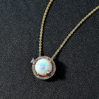 Ethiopian Welo Opal, Natural Zircon Pendant with Chain (Size 20) in 18K Gold Vermeil Sterling Silver 1.62  Ct.