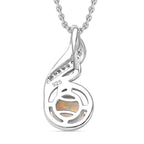 Ethiopian Welo Opal & Natural Zircon Pendant with Chain (Size 20) in Platinum Overlay Sterling Silver